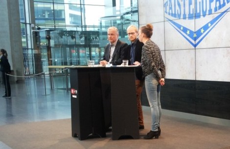 Andersson ja Rehn Sanomatalossa. Kuva Johanna Karvinen.