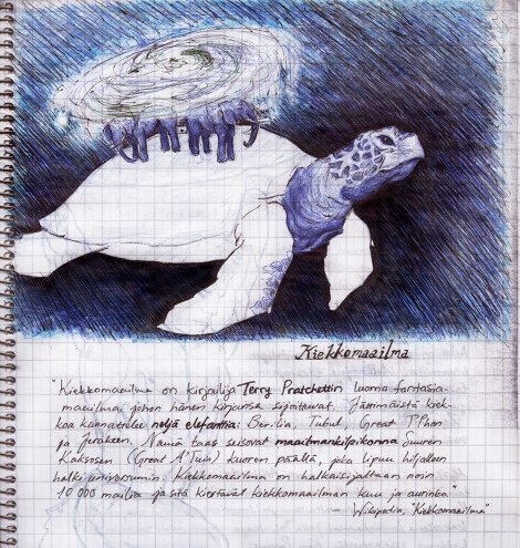 Terry Pratchettin kirjasarja Kiekkomaailma on toiminut teoksen yhtenä innoittajana.