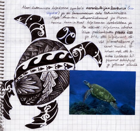 Kilpikonnalla on monessa kulttuurissa mytologisia merkityksia. Kuva on Pyryn portfoliosta.