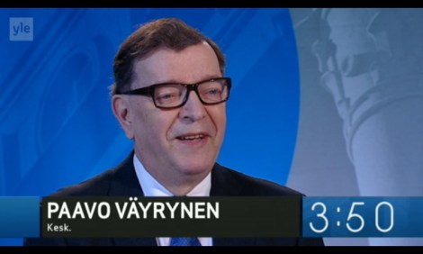 Paavo Väyrynen Ylen vaaligallerian haastattelussa. Kuva on ruutukaappaus Ylen nettisivulta.