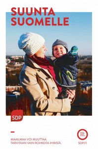 SDP:n juliste muistuttaa perhearvoista.